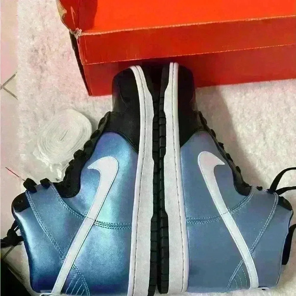 2008 NIKE DUNK HIGH PREMIUM ICE BLUE & BLACK 11.5M DS - Picture 10 of 16